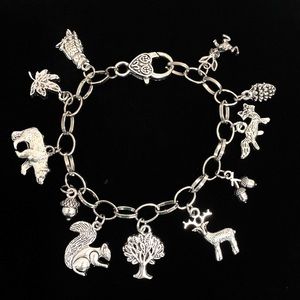 Woodland Theme Wildlife Animals Charm Bracelet Nature